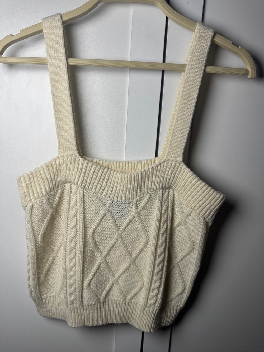 Say What? Cream Cable Knit Crop Tank